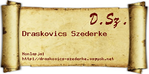 Draskovics Szederke névjegykártya